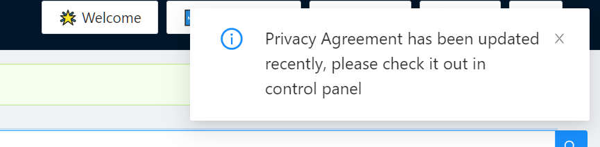 Privacy Agreement changed